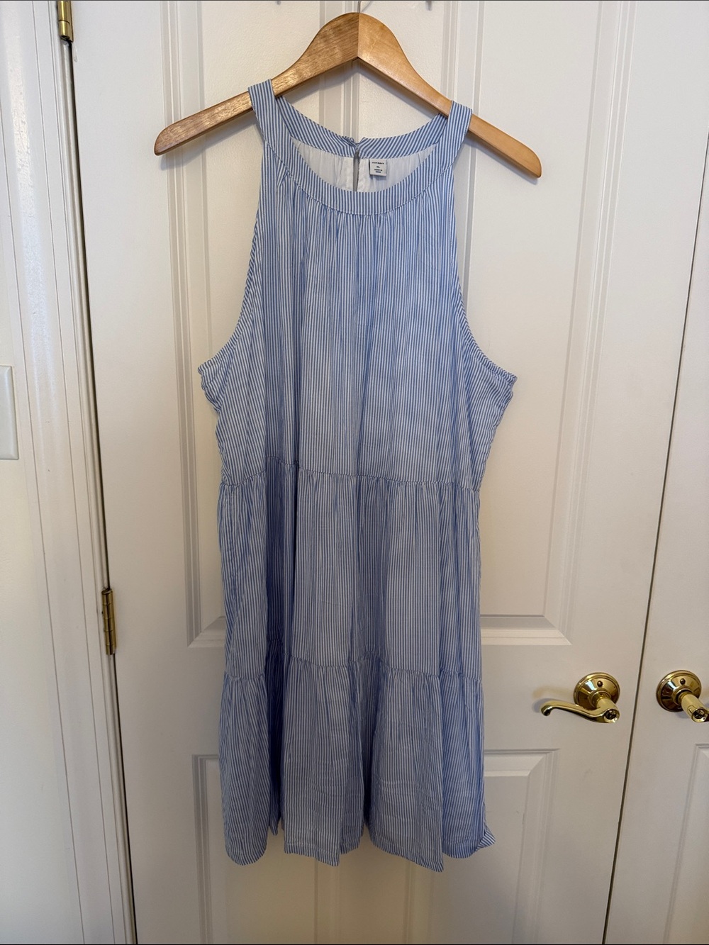 Old Navy Blue and White Striped Sleeveless Dress
